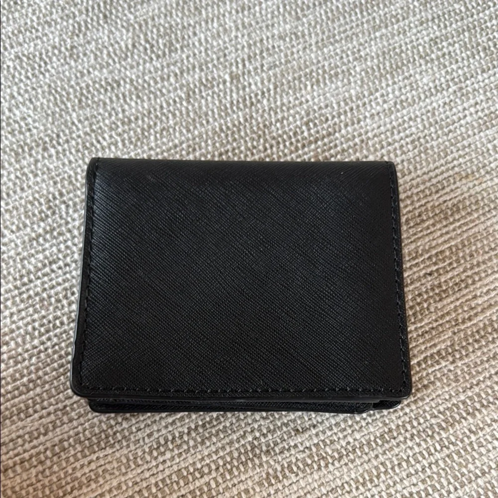 Michael Kors Black Key Card Holder with Gold Accents